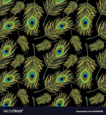 seamless pattern with peacock feathers