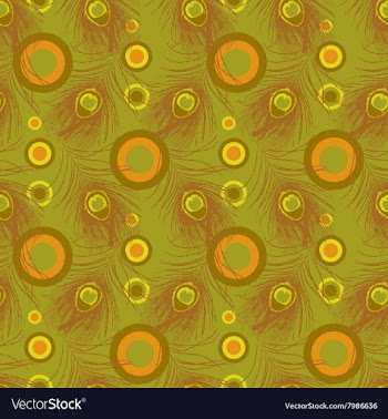 Seamless pattern with peacock feathers and vector image