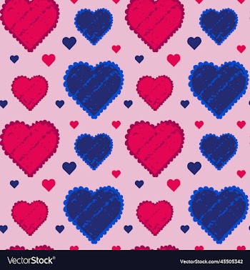 seamless pattern with pink and blue hearts