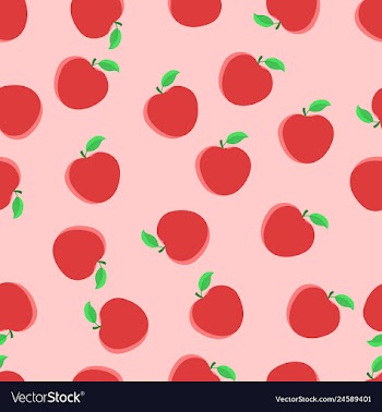 Seamless pattern with red apples vector image