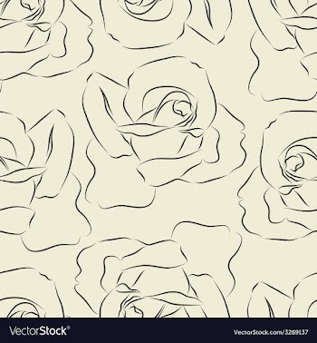 Seamless pattern with silhouette roses vector image