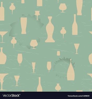 Seamless pattern with silhouettes of the dishes vector image
