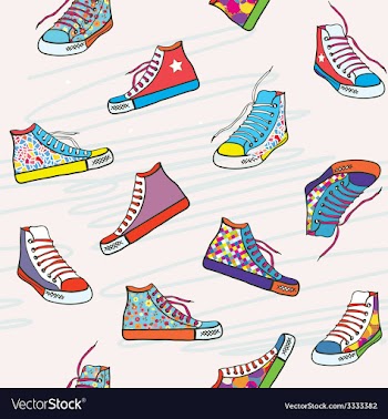Seamless pattern with sneakers vector image