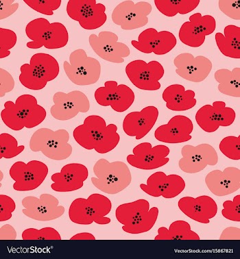  					Seamless pattern with stylized poppies vector image														
