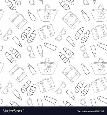 seamless pattern with summer set