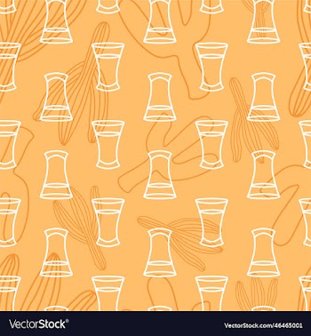seamless pattern with tequila shots and cacti