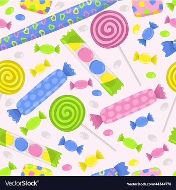 seamless pattern with various candies