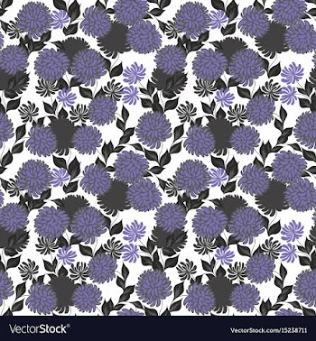  					Seamless pattern with violet stylized flowers on vector image														