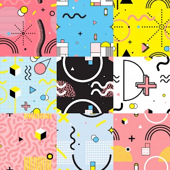 Seamless patterns set memphis style Free Vector