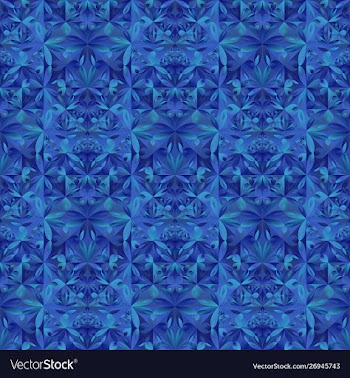 Seamless polygonal abstract mosaic floral pattern vector image