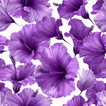 Seamless Purple Hibiscus Floral Pattern