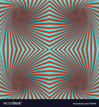Seamless red and cyan hypnotic spiral pattern vector image
