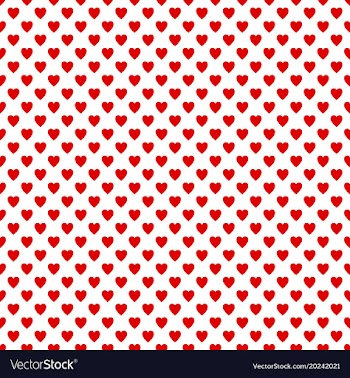 Seamless red heart pattern background - love vector image