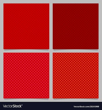 Seamless red heart pattern background set vector image
