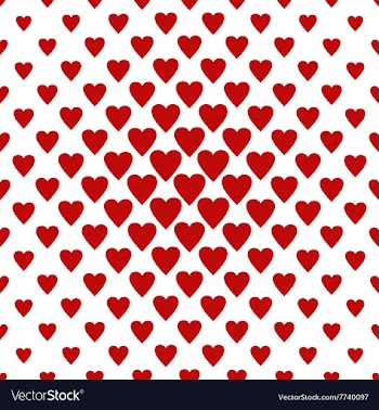 Seamless red heart pattern background vector image