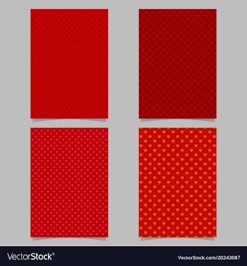 Seamless red heart pattern brochure cover vector image