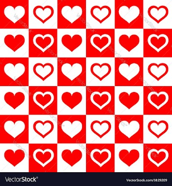  					Seamless red white hearts vector image														