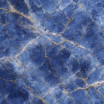 Seamless Royal Blue Marble Texture with Gold Veins