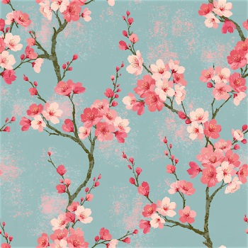 Seamless Sakura Cherry Blossoms Pattern