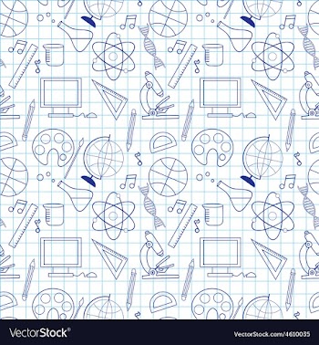 Seamless sketch of education doddle elements vector image