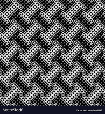 Seamless square pattern background - monochrome vector image