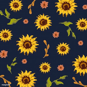 Seamless sunflower pattern | Free stock vector - 558715