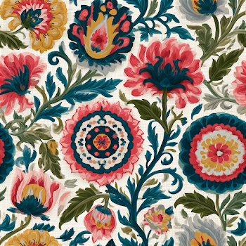 Seamless Suzani Floral Pattern
