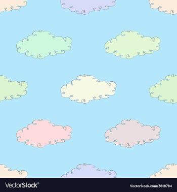 Seamless symmetrical ornament with clouds vector image