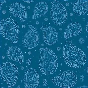 Seamless Teal-Blue Paisley Pattern