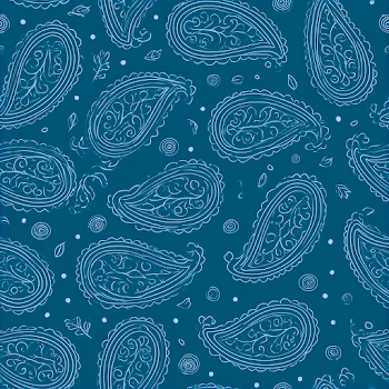 Seamless Teal Blue Paisley Pattern