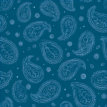 Seamless Teal-Blue Paisley Pattern
