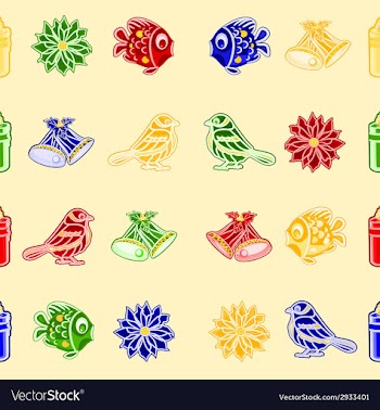 Seamless texture christmas decorations vector image