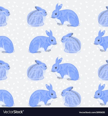 Seamless texture rabbits and snow vector image