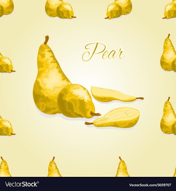 Seamless texture ripe pear healthy nutrition vector image