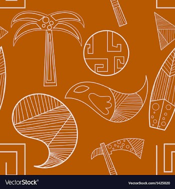 Seamless texture with elements of ancient art vector image