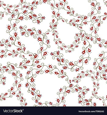 Seamless texture with ornate flowers and leaf vector image