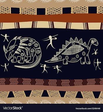 Seamless texture with silhouettes of dinosaurs vector image