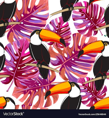 seamless toucan pattern summer background