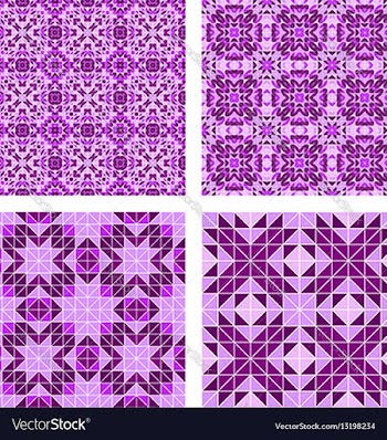 Seamless triangle mosaic background set vector image