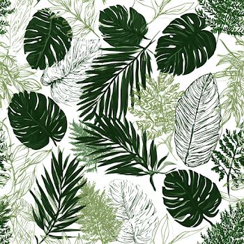 Seamless Tropical Botanical Pattern