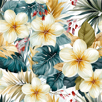 Seamless Tropical Botanical Pattern