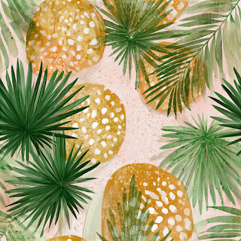 Seamless Tropical Botanical Pattern Illustration