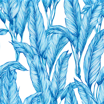 Seamless Tropical Botanical Pattern of Elongated Banana Leaves