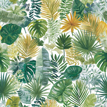 Seamless Tropical Botanical Pattern with Jungle Foliage