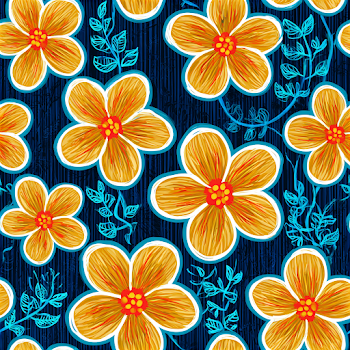 Seamless Tropical Floral Pattern