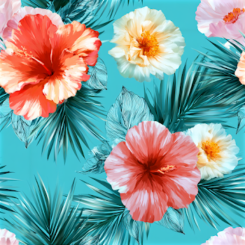 Seamless Tropical Floral Pattern