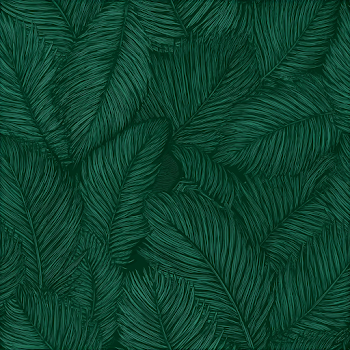 Seamless Tropical Leaf Pattern in Dark Emerald Green