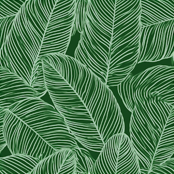 Seamless Tropical Leaf Pattern with Banana Palm Leaves