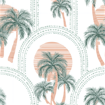 Seamless Tropical Palm Tree Pattern
