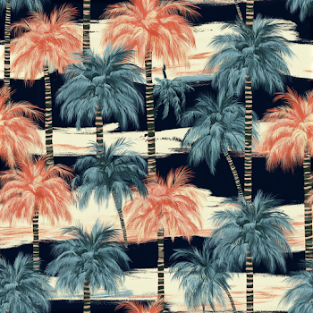 Seamless Tropical Palm Tree Pattern